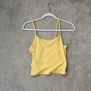 american eagle yellow cropped tank top